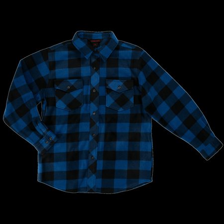 TOUGH DUCK Buffalo Check Fleece Shirt, Blue, L I964
