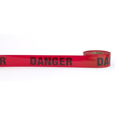 MUTUAL INDUSTRIES 3" X 300' Danger (Red) Barricade Tape, 16Rls 17779-79-0300