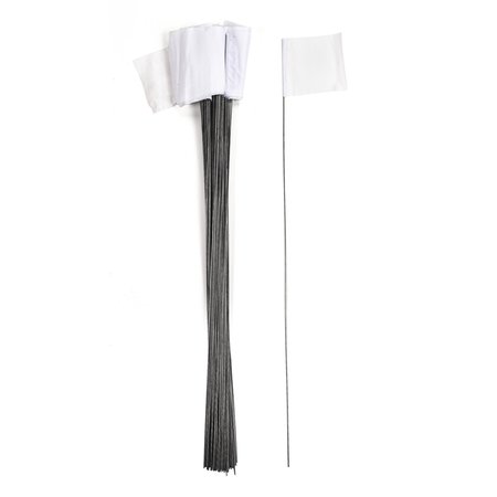 Mutual Industries 4" X 5" X 30" Wire White Flags, 1000C 15901-10-4