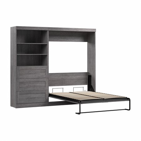 Bestar Full Wall Bed Kit, Pur, Bark Gray, 95" 26891-47