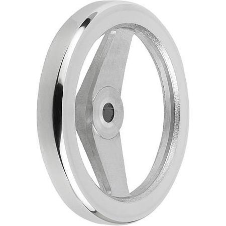 KIPP 2-Spoke Handwheel, Aluminum, Diameter D1= 250 mm, Bore Dia. D2= 0.75", Without Grip K0162.0250XCR
