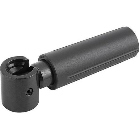 KIPP Cylinder Grip Fold-Down Size: 3 D=M06, L=55, L1=59.5, Thermoplastic, Comp: Steel K1469.306