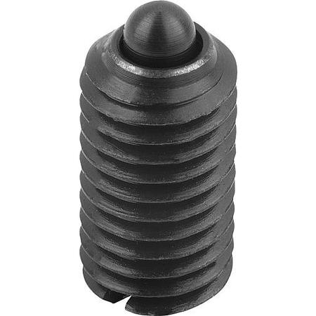 Spring Plunger Standard Spring Force D=10-32, L=12, Steel, Comp: Pin Steel