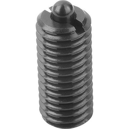 KIPP Spring Plunger Light Spring Force D=5/16-18 L=22, Steel, Comp: Pin Steel K0317.1A3