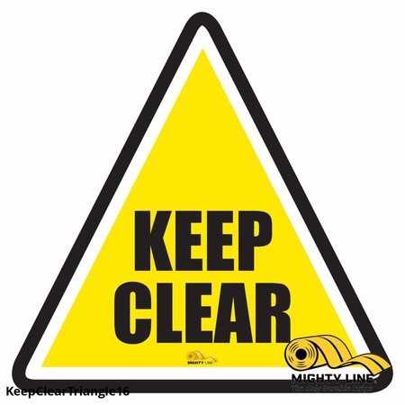 MIGHTY LINE Keep Clear Triangle Floor Sign, Floor Ma, KEEPCLEARTRIANGLE16 KEEPCLEARTRIANGLE16