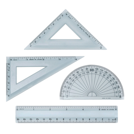 WESTCOTT Math Sets, 6" /15 cm Ruler Combo Set KT-1