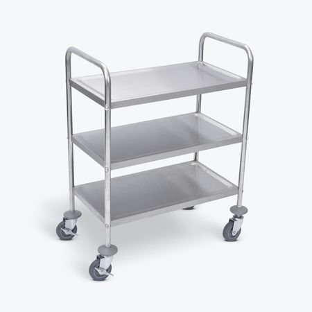 LUXOR Stainless Steel Cart with Three Shelves, 37"H L100S3