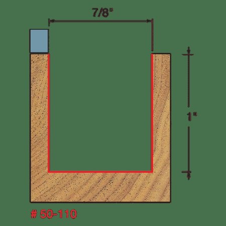 Freud Top Bearing Flush Trim Bit, 7/8" dia. 50-110