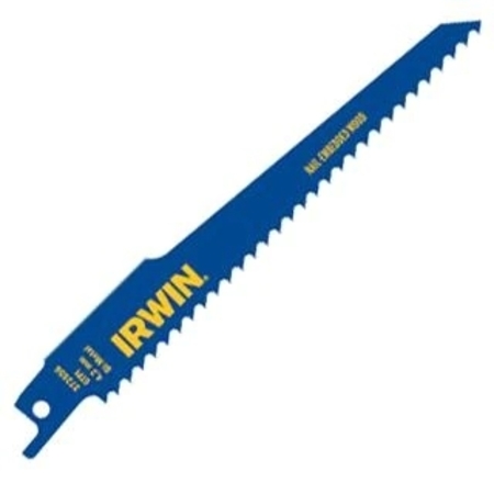 IRWIN 6" L x 6 TPI Nail Embedded Wood Cutting Bi-metal Recip Saw Blade, 6in, 6Tpi, Bulk, 50 PK 372656BB