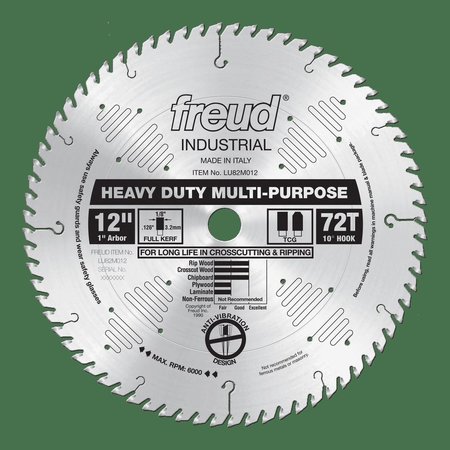 FREUD Heavy Duty Multi-Purpose Blade, 12 LU82M012