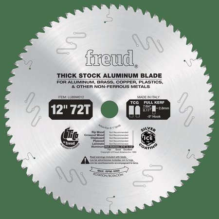 FREUD Thick Stock Aluminum Metal Blade, 12 LU89M012