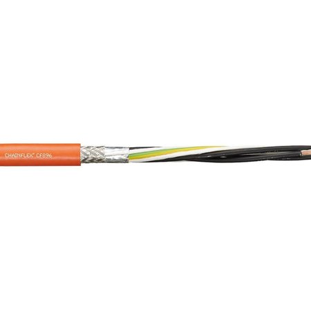 CHAINFLEX Power Cable, PUR, 0.41 in dia, Lt Orng CF896-25-04
