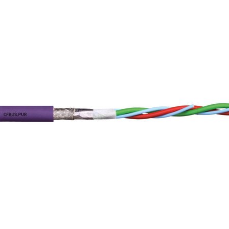 CHAINFLEX Bus Cable, PUR, 50 V, 0.33 in dia, Red CFBUS-PUR-021