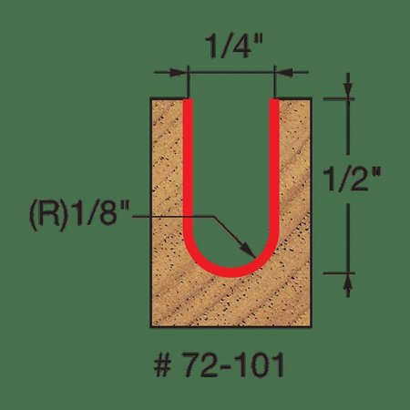 Freud Up Cut Spiral Ball Nose, 1/4"x1/2 72-101