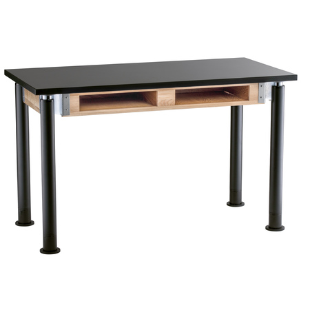 NATIONAL PUBLIC SEATING Rectangle Height Adjust Science Lab Table W/BC, 30", 30" X 60" X 27-42", Solid Phenolic Resin Top SLT4-3060PB