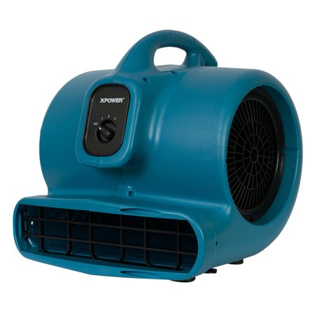 Xpower 1/3 HP, 2600 CFM, 3.8 Amps, 4 Positions, 3 Speeds Air Mover with Power Outlets for Daisy Chain P-600A