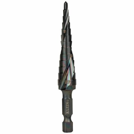 KLEIN TOOLS Step Drill Bit, Flute, 1/8 to 1/2-Inch QRST01