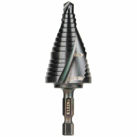 KLEIN TOOLS Step Drill Bit, Flute, 7/8 to 1-1/8-Inch QRST11