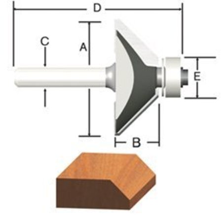 VERMONT AMERICAN CT 45 Deg Chamfer 1/2BB 2F 1/4S 23155