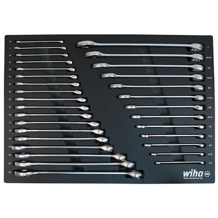 WIHA Combination Wrench Tray Set 31 pcs- SAE 30492