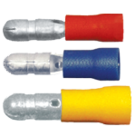 QUICKCABLE 22-18 AWG PVC Male Bullet Terminal 0.157" Stud PK100, Max. Voltage: 600V 160170-2100