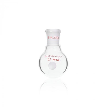 KIMBLE CHASE Round Bottom Flask, 25mL, Clear 294000-0025