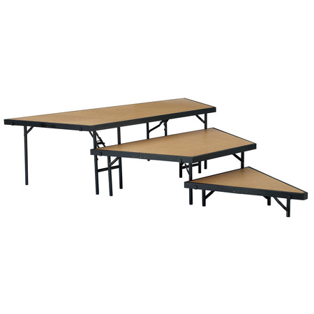 NATIONAL PUBLIC SEATING Stage Pie Set, 3 Level, 36" Width, Hardboard Floor SPST36HB