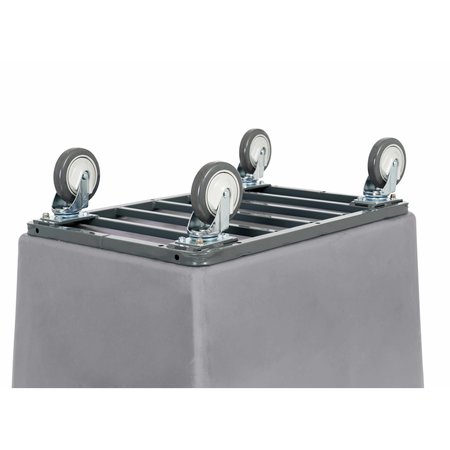 R&B Wire Products Poly Cube Truck with Air Cushion Bumper and Steel Base, 18 Bushel, Gray 4618G/PTB