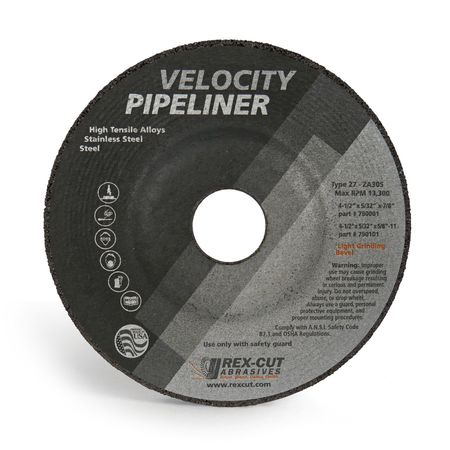 REX CUT Velocity Grinding Disc 4 1/2 X 5/32 X 7/8 T27 Velocity Pipeliner Za30S 790001