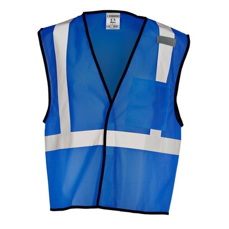 KISHIGO High-Visibility Vest, Blue, 2XL/3XL B121-2X-3X
