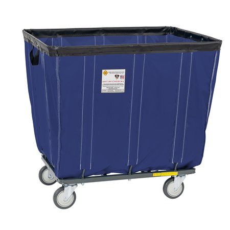 R&B Wire Products Antimicrobial Vinyl Basket Truck with Steel Base, 16 Bushel, Navy 416SOC/ANTI/NVY