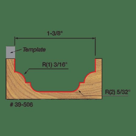 Freud Top Bearing Classical Cove and Bead Grv 39-506