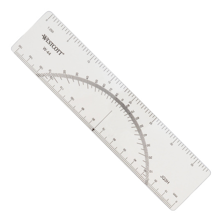 WESTCOTT Protractors, 6" Protractor Ruler W-44