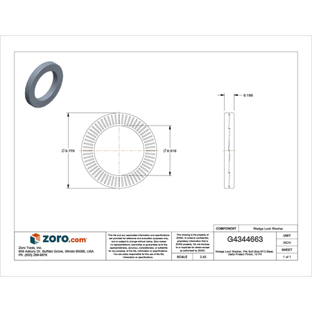 Nord-Lock Wedge Lock Washer, For Screw Size M12 Steel, Advanced Corrosion Resistance Finish, 10 PK 1530