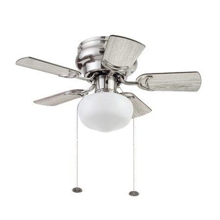 Prominence Home Hero, 28 in. Ceiling Fan with Light, Brushed Nickel ...