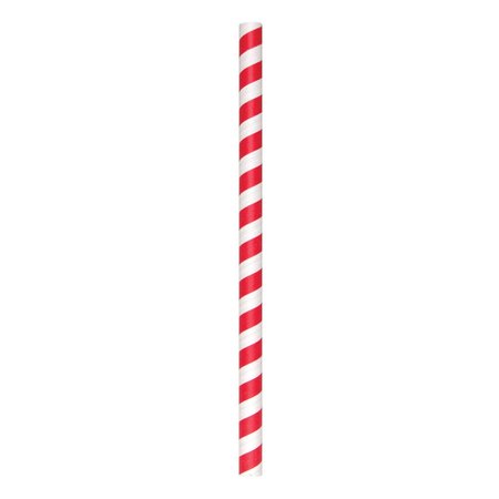 8.5 Red Striped Colossal Paper Straws PK 1480