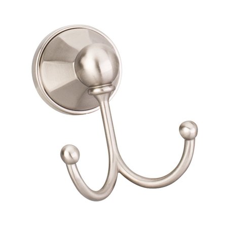Elements By Hardware Resources Newbury Satin Nickel Double Robe Hook -  Contractor Packed 2PK BHE3-02SN