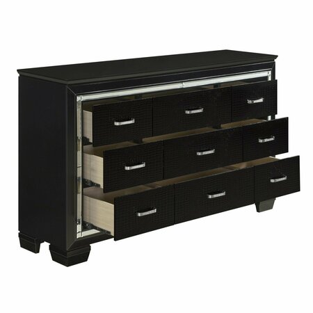 Homelegance Allura Bedroom Dresser, Black 1916BK-5