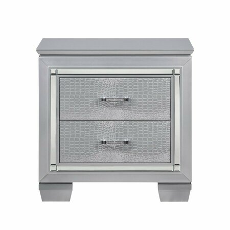 HOMELEGANCE Allura Night Stand, Silver Grey 1916-4