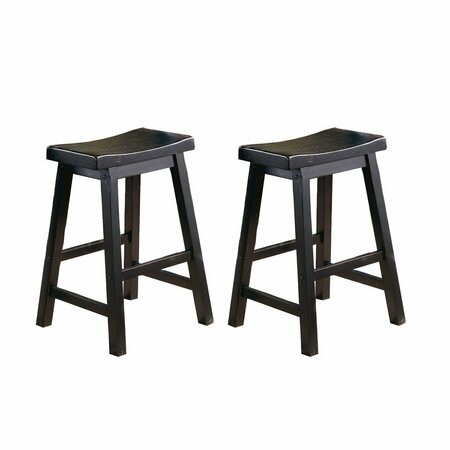 HOMELEGANCE Saddleback 24in Stool, Black 5302BK-24