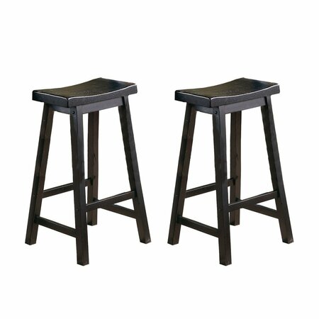 HOMELEGANCE Saddleback 29in Stool, Black 5302BK-29