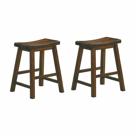 HOMELEGANCE Saddleback 18in Stool, Cherry 5302C-18