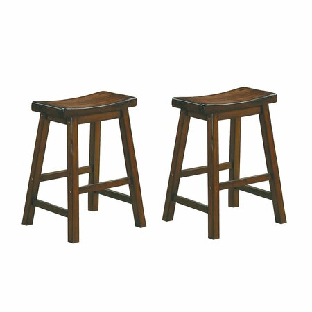 HOMELEGANCE Saddleback 24in Stool, Cherry 5302C-24