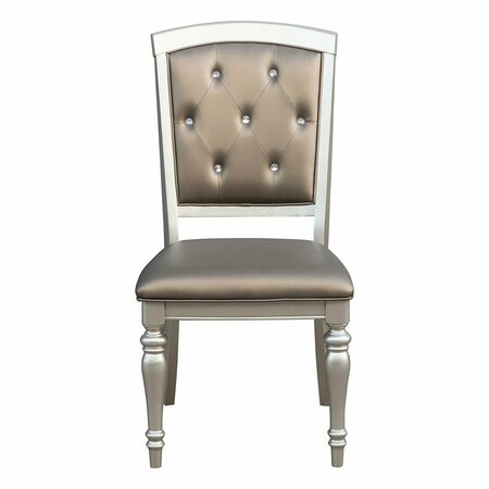 HOMELEGANCE Orsina Side Chair, Silver 5477NS