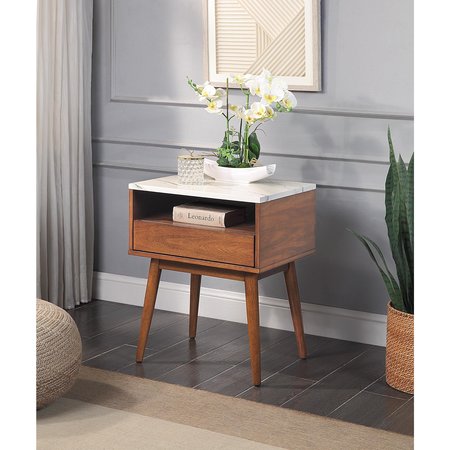 HOMELEGANCE Iris End Table with Faux Marble HM7916-04