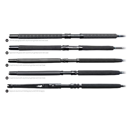 Okuma Ecs Custom 6'4Mh Trolling Rod With Graphite Butt With Stripper And  Roller Tip ECS-T-641MH