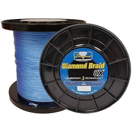 Momoi Diamond Gen 3 Hollow Core Braid Fishing Line, Blue 600yd 60lb