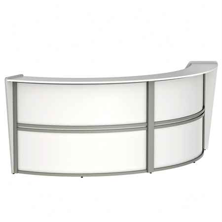 linea italia curved reception desk