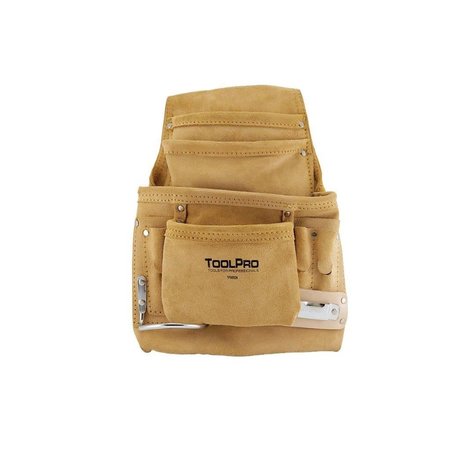 Suede 10-Pocket Leather Nail and Tool Pouch with Belt