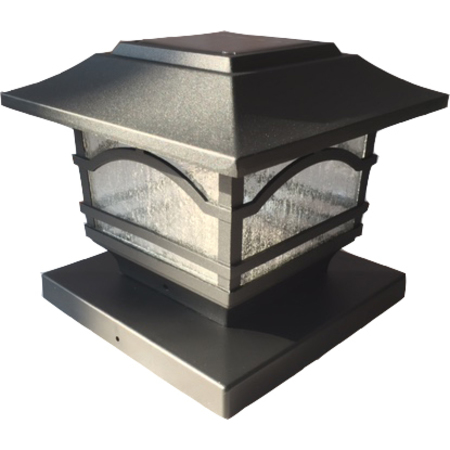 Maxsa Innovations 41471 56 91 Mission Style Post Top Deck Light Metal And Glass Black Pk2 Zoro Com